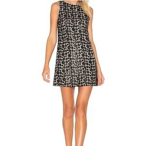 Alice + Olivia Floral Black and Cream Mini Dress